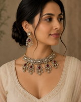 Ruby Polki Statement Choker Set