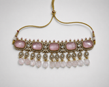 Pastel Pink Polki Choker Set