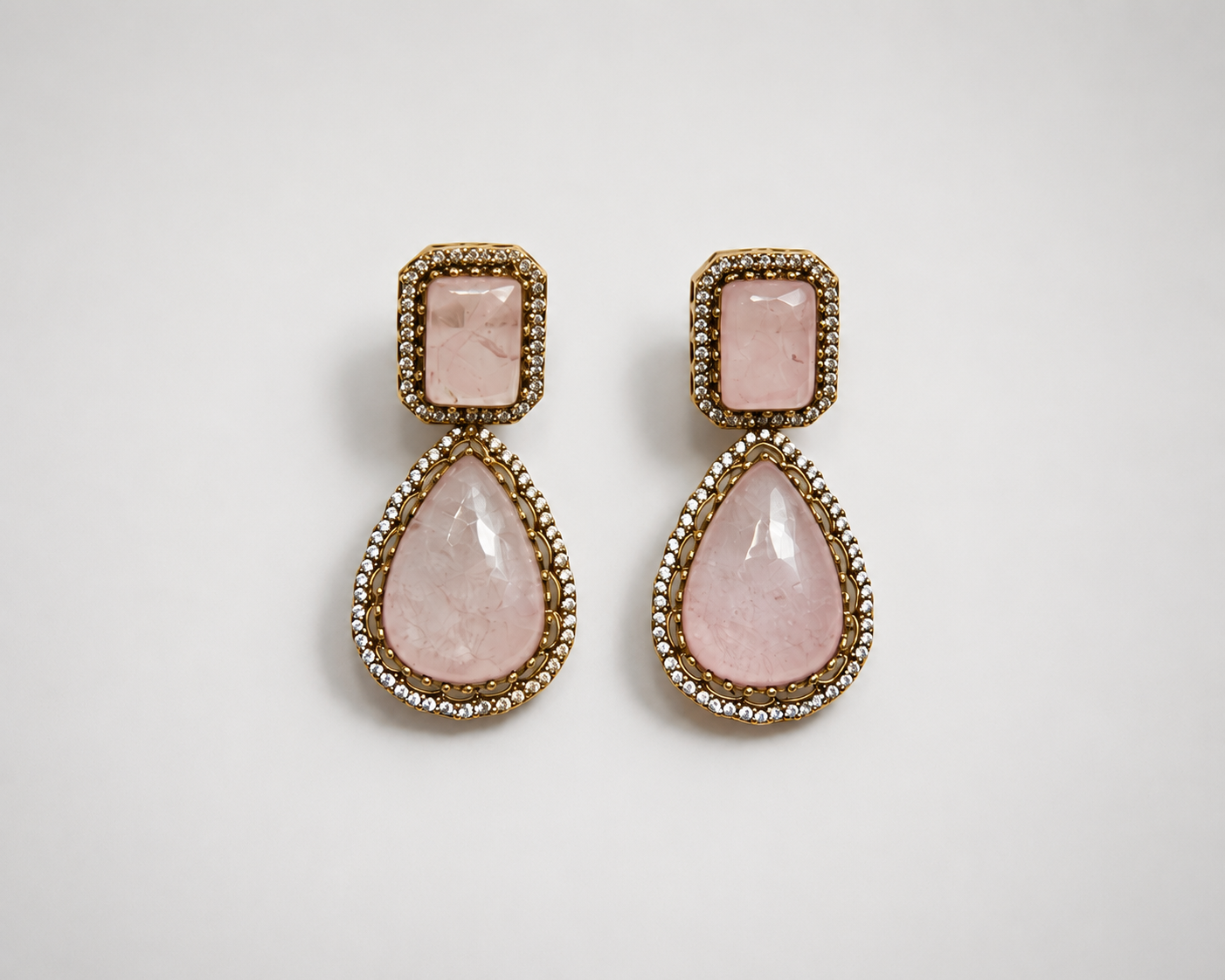 Pastel Pink Polki Choker Set