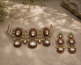 Ruby Red Polki Choker Set