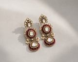 Ruby Red Polki Choker Set