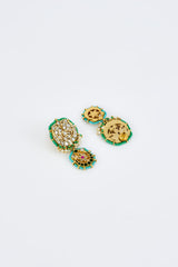 Morpankh Gold Plated Multi Womens Kundan, Polki Choker Necklace Set with Pair of Earrings (Freesize)