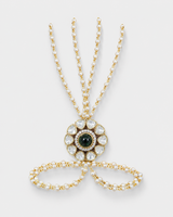 Polki Pearl Floral Haath Phool Bracelet