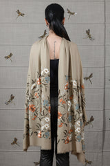 Vintage Botanical | Embroidered Fine Wool Silk Stole