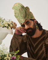 Kurta With Flare Pants / Chanderi / Chocolate / Chand Tarang / Dori Embroidery