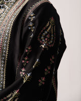 Phiran Kurta With Flare Pants / Chanderi / Black / Garden Tapestry / Resham Embroidery