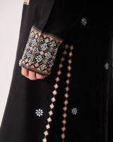 Kurta With Pants / Chanderi / Black / Midnight Mosaic / Resham Embroidery