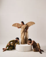 Kurta With Pants / Chanderi / Hazelnut / Mandala / Aari Embroidery