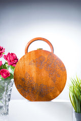 ROUND ENGRAVED BAG IN SHEESHAM WOOD