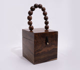 CHIC CUBE BAG WITH BEADED HANDLE