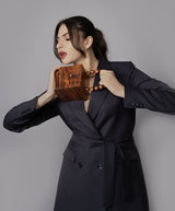 CHIC CUBE BAG WITH BEADED HANDLE