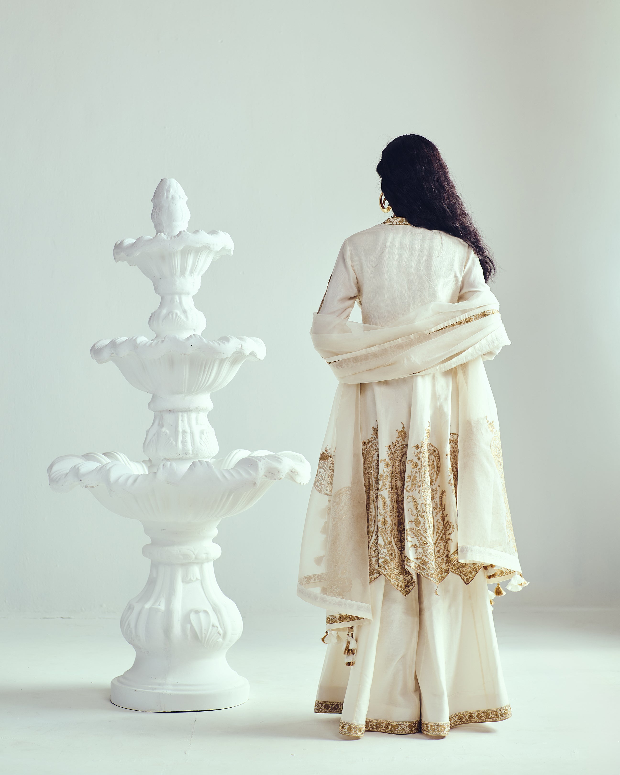 Placed Paisley Sharara Anarkali
