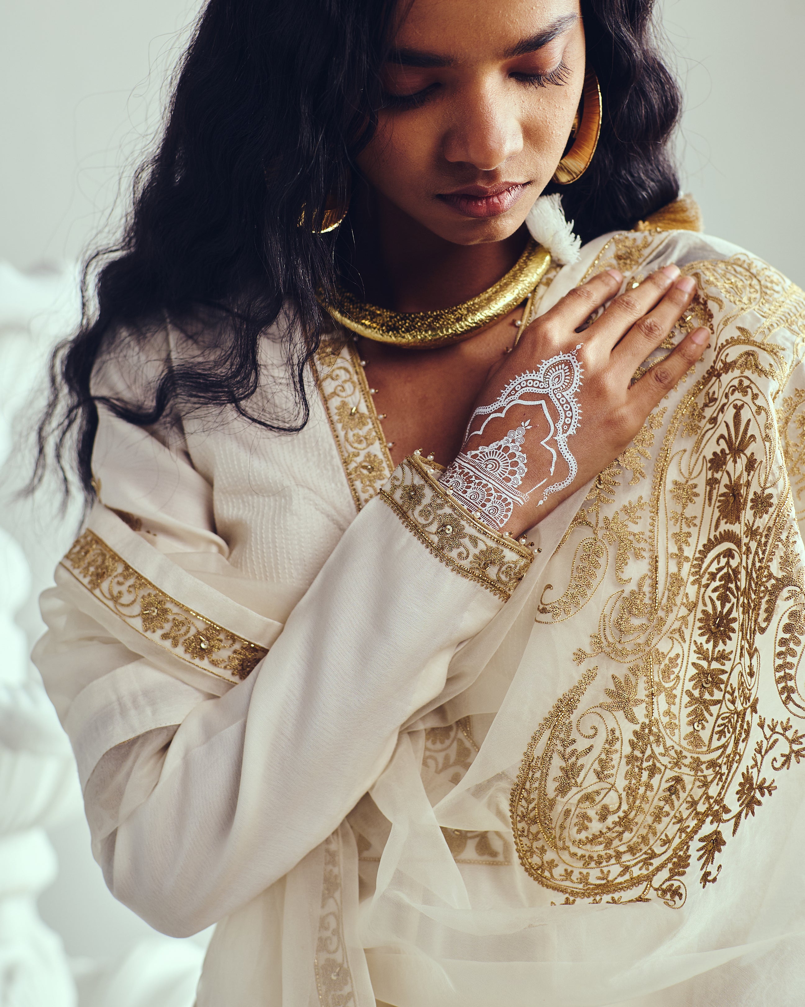 Placed Paisley Sharara Anarkali