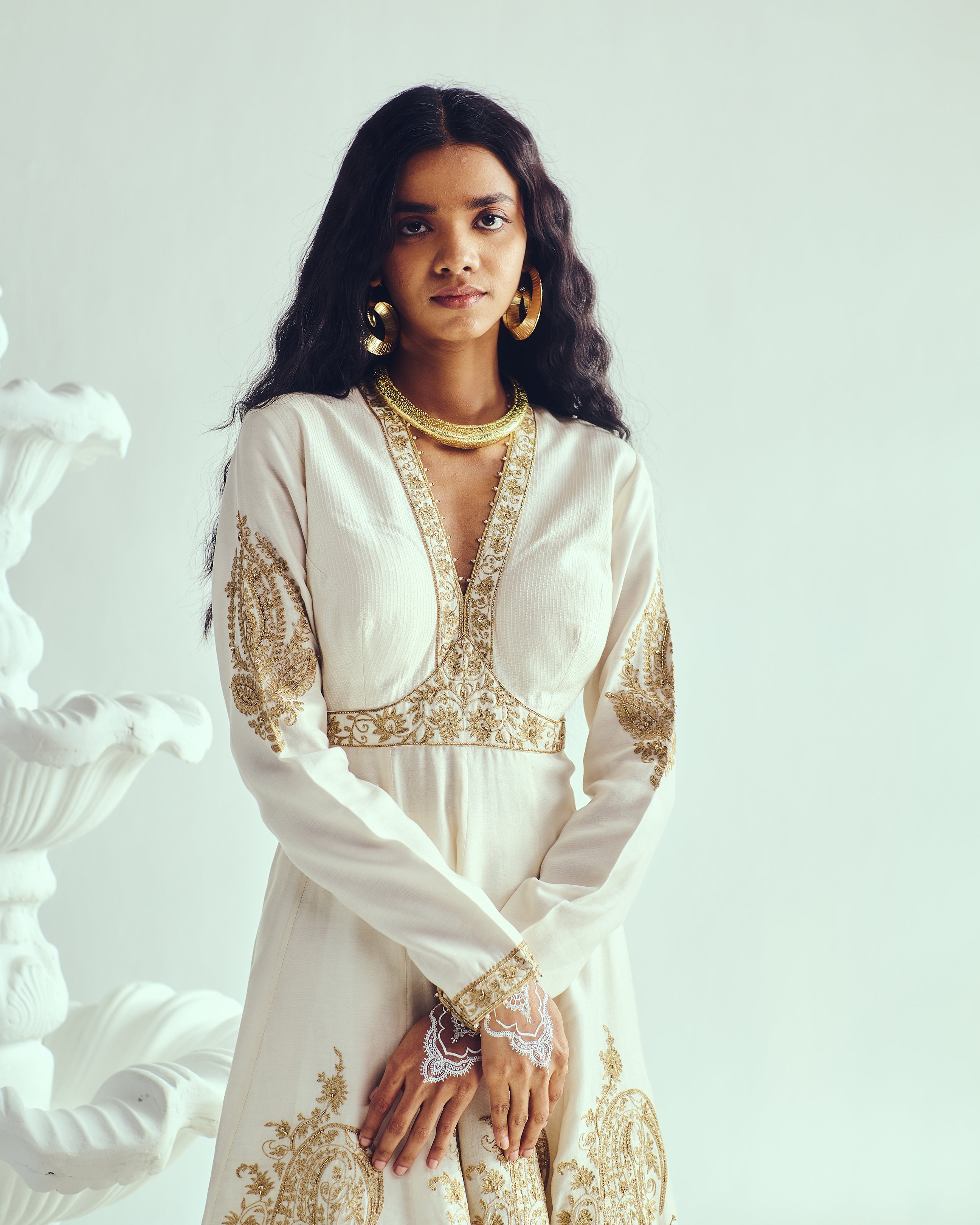 Placed Paisley Sharara Anarkali