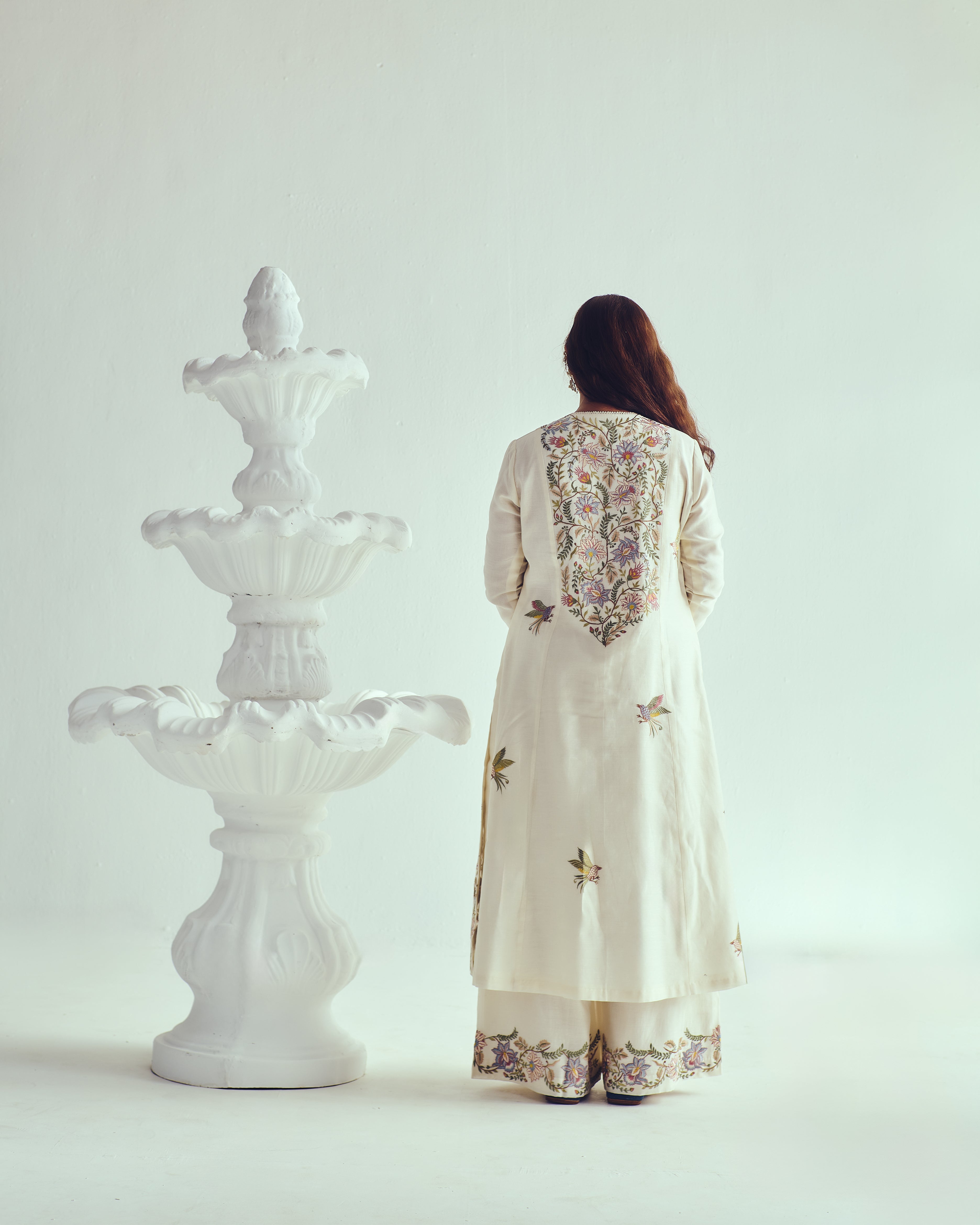 Hovering Nightingale Jacket Anarkali