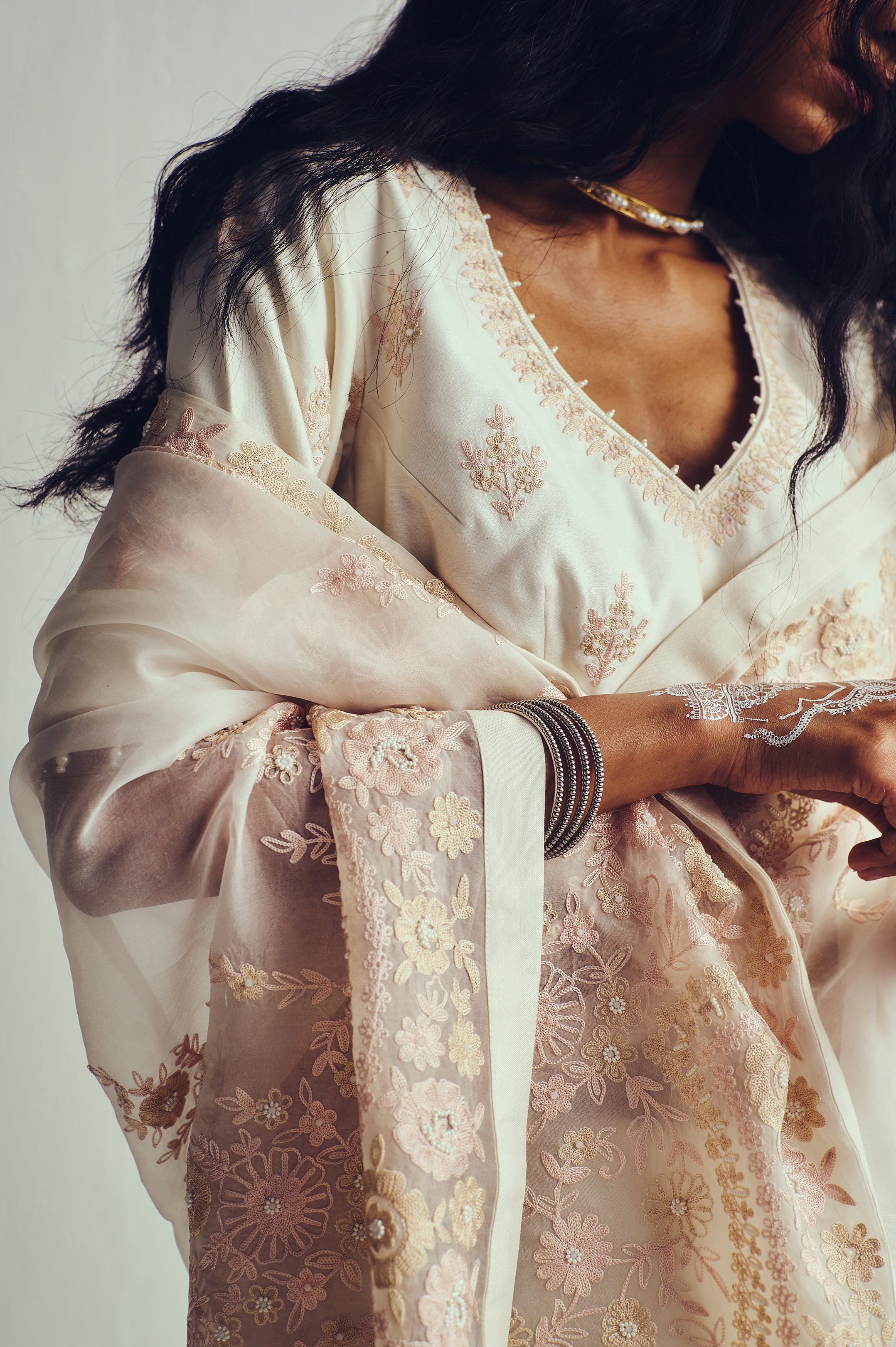 Kashidakari Saree Set