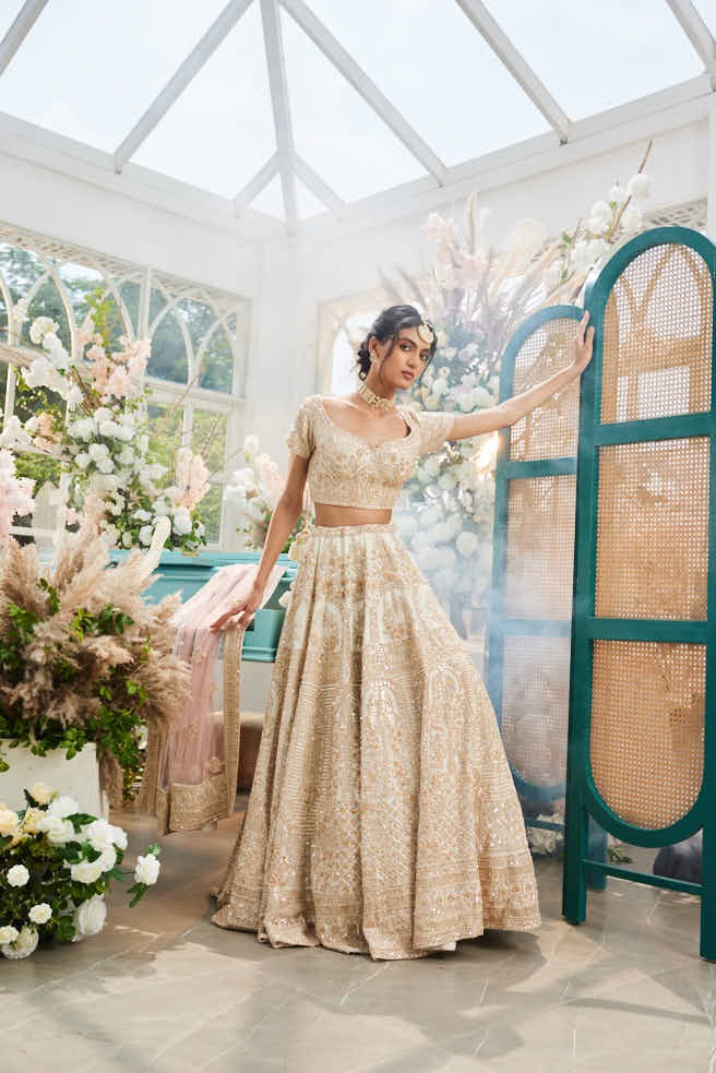 PINK RAWSILK EMBROIDERED LEHENGA