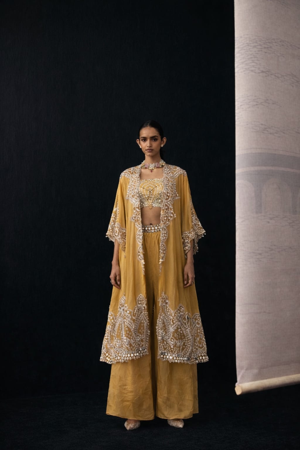 MIRROR EMBELLISHED PALAZZOS