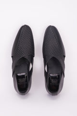 Black mesh Italian leather peshawari sandal