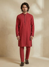 Linear Striped Kurta Set