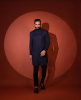BLUE MID LENGTH ACHKAN SET