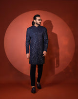 AZURE BLING NAVY BLUE ACHKAN SET