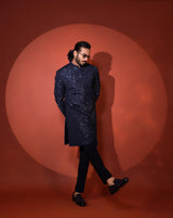 AZURE BLING NAVY BLUE ACHKAN SET