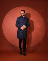 AZURE BLING NAVY BLUE ACHKAN SET