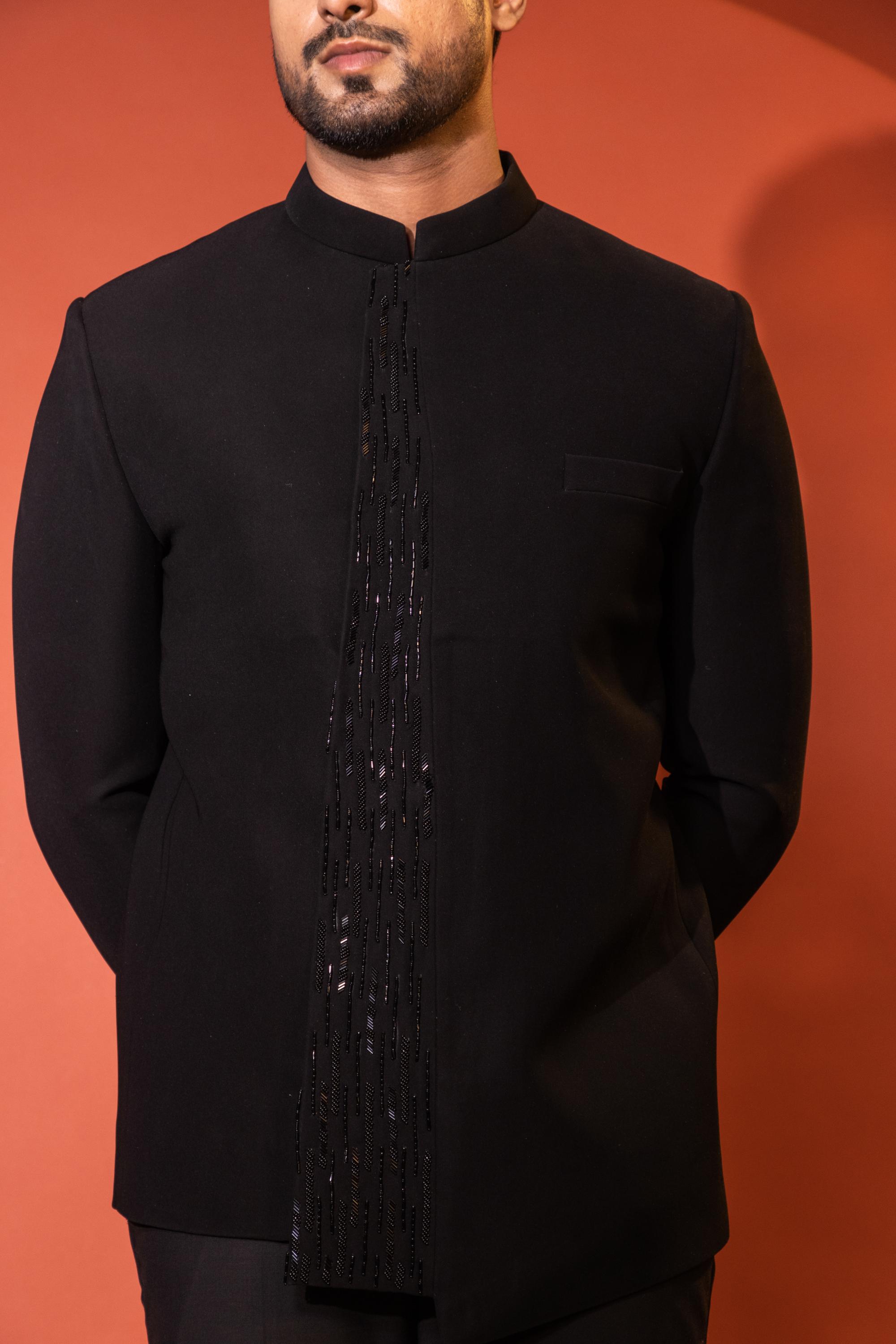 ASYMMETRICAL CUT BANDHGALA SET