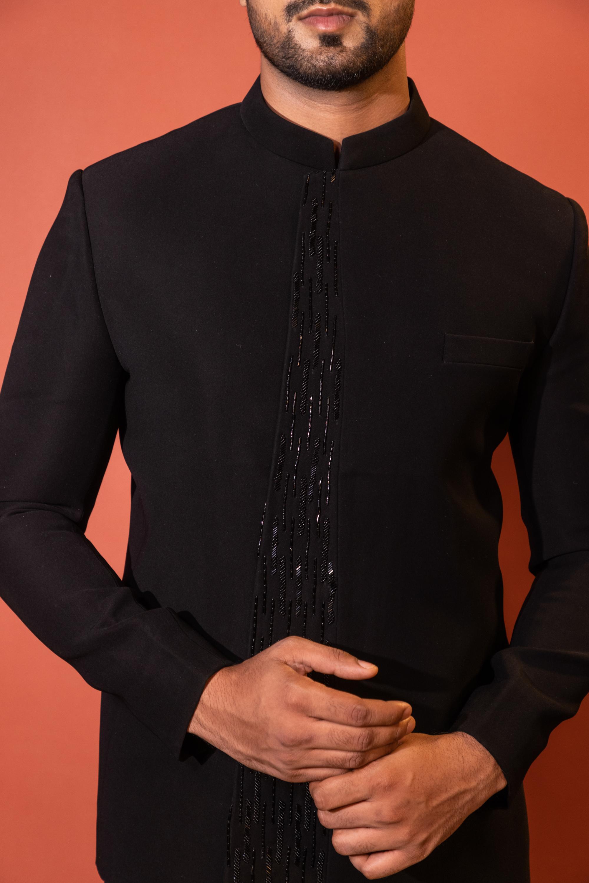 ASYMMETRICAL CUT BANDHGALA SET