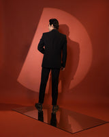 BLACK HALF & HALF LAPEL BLAZER