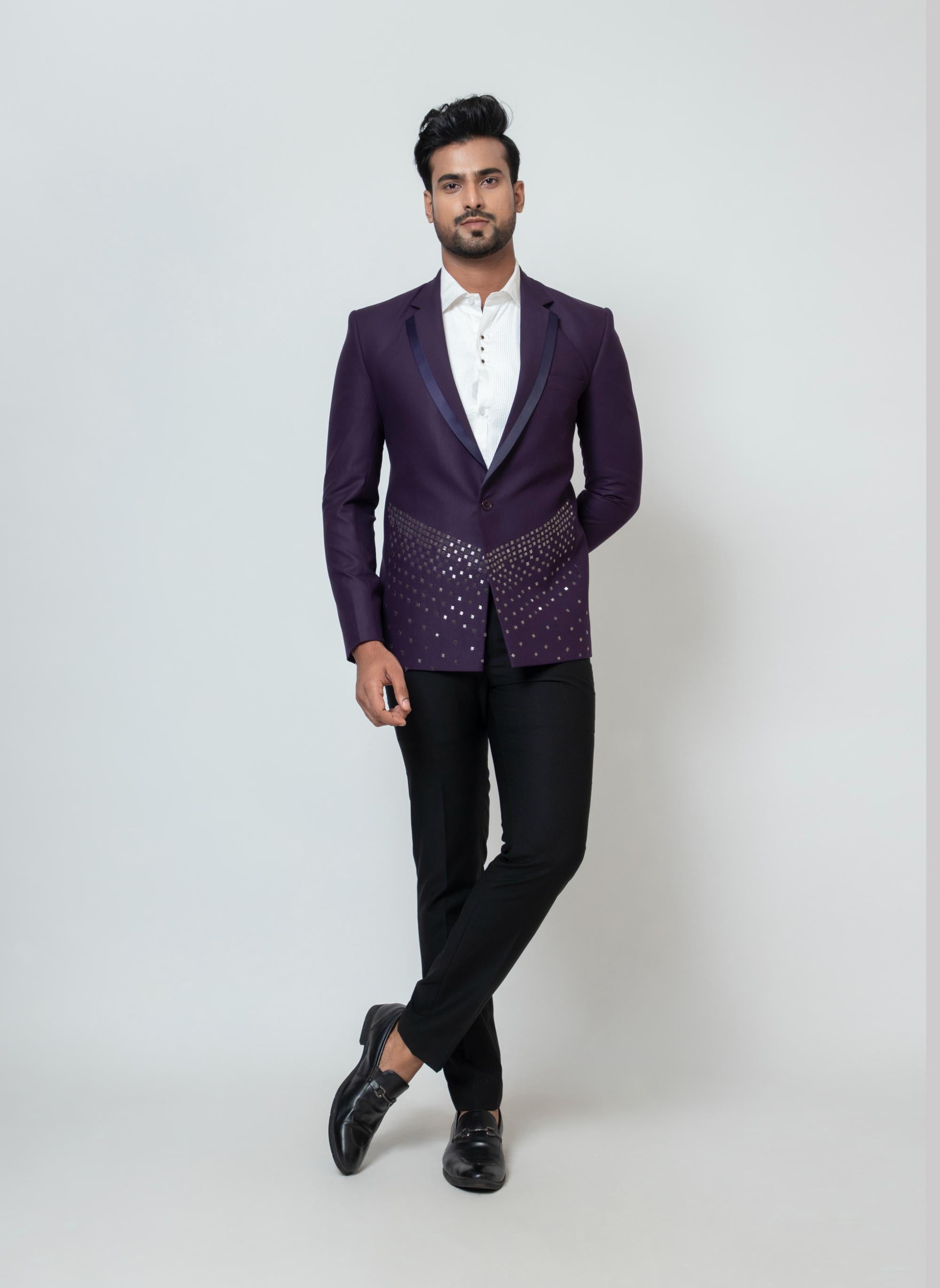 PURPLE BOX BLAZER SET
