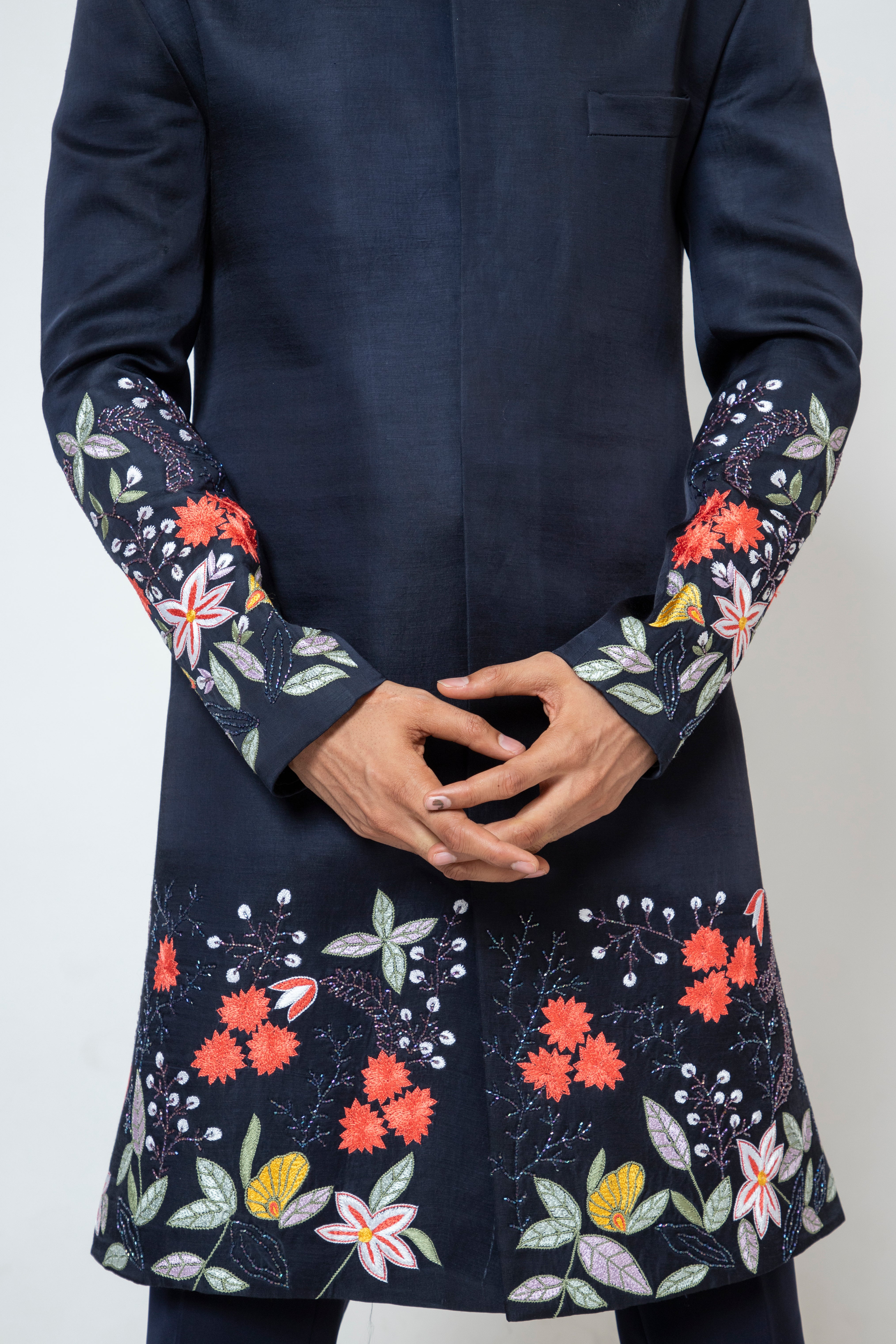 FLORAL ACHKAN SET