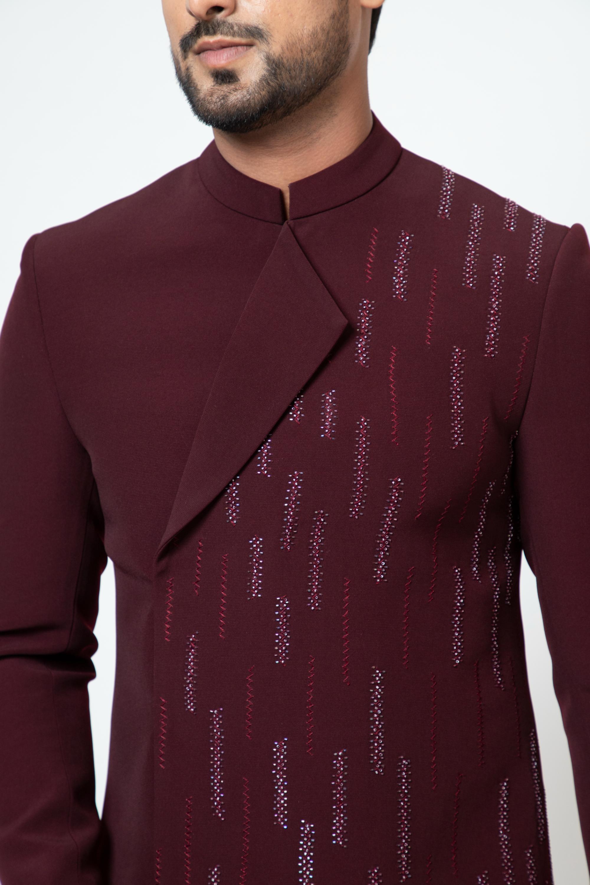 FOLDED LAPEL ACHKAN SET