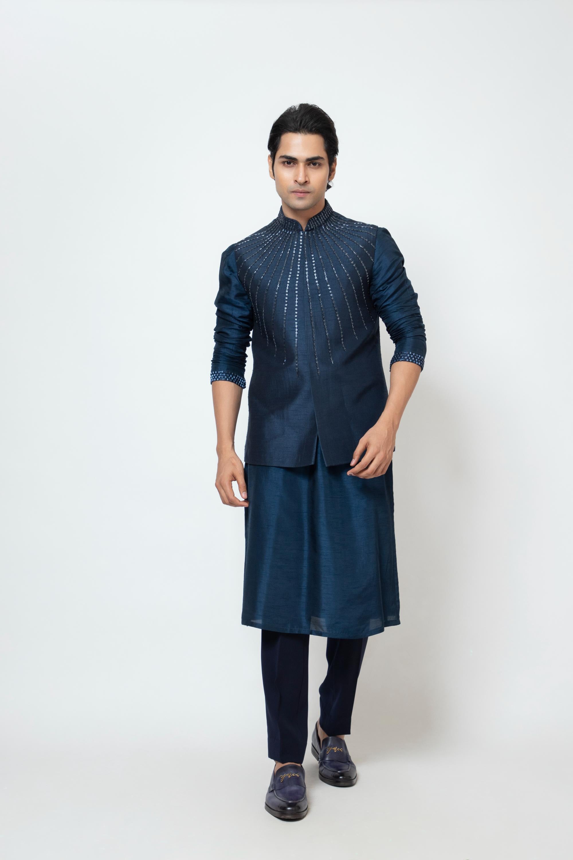 NAVY NIRVANA NEHRU SET