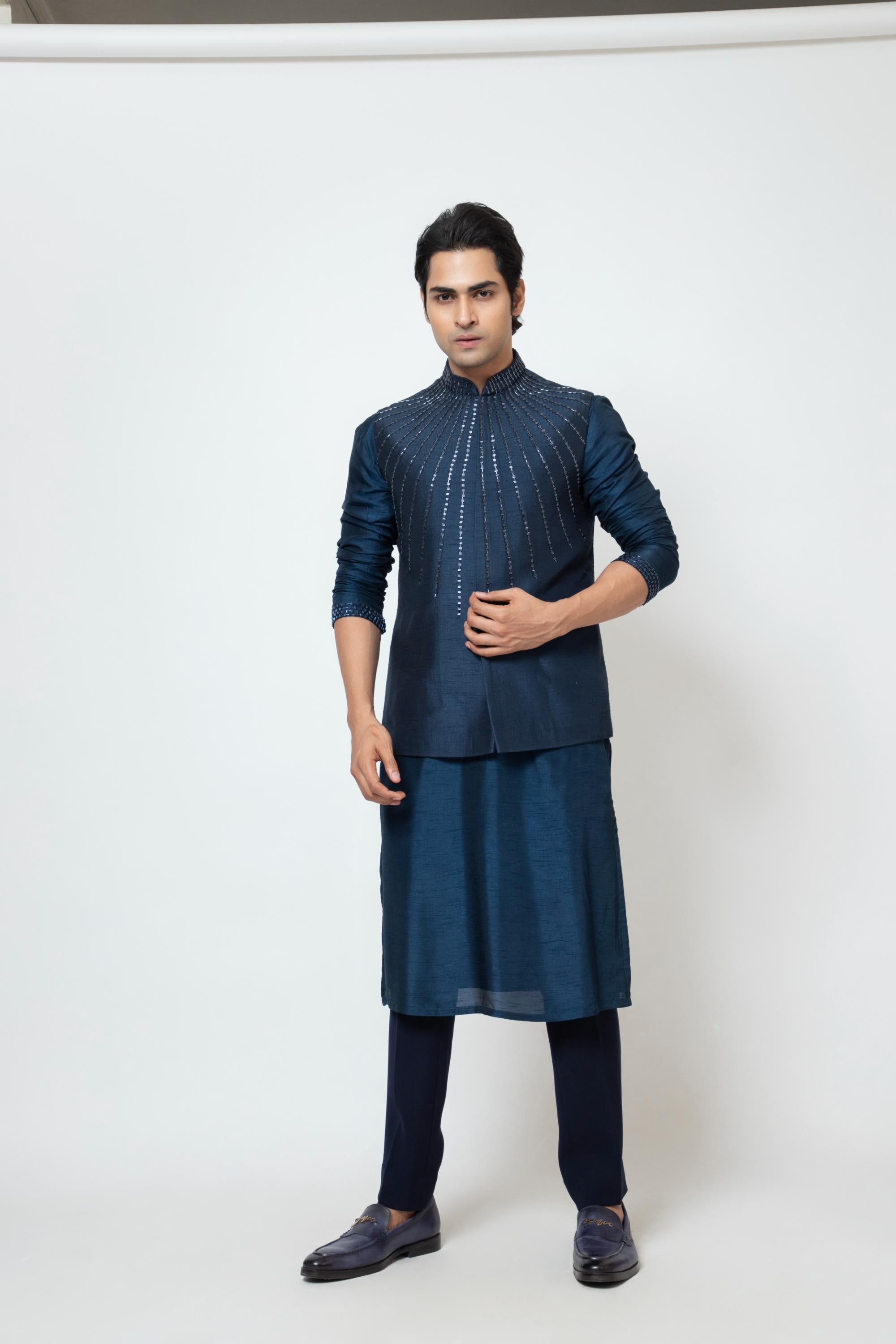 NAVY NIRVANA NEHRU SET