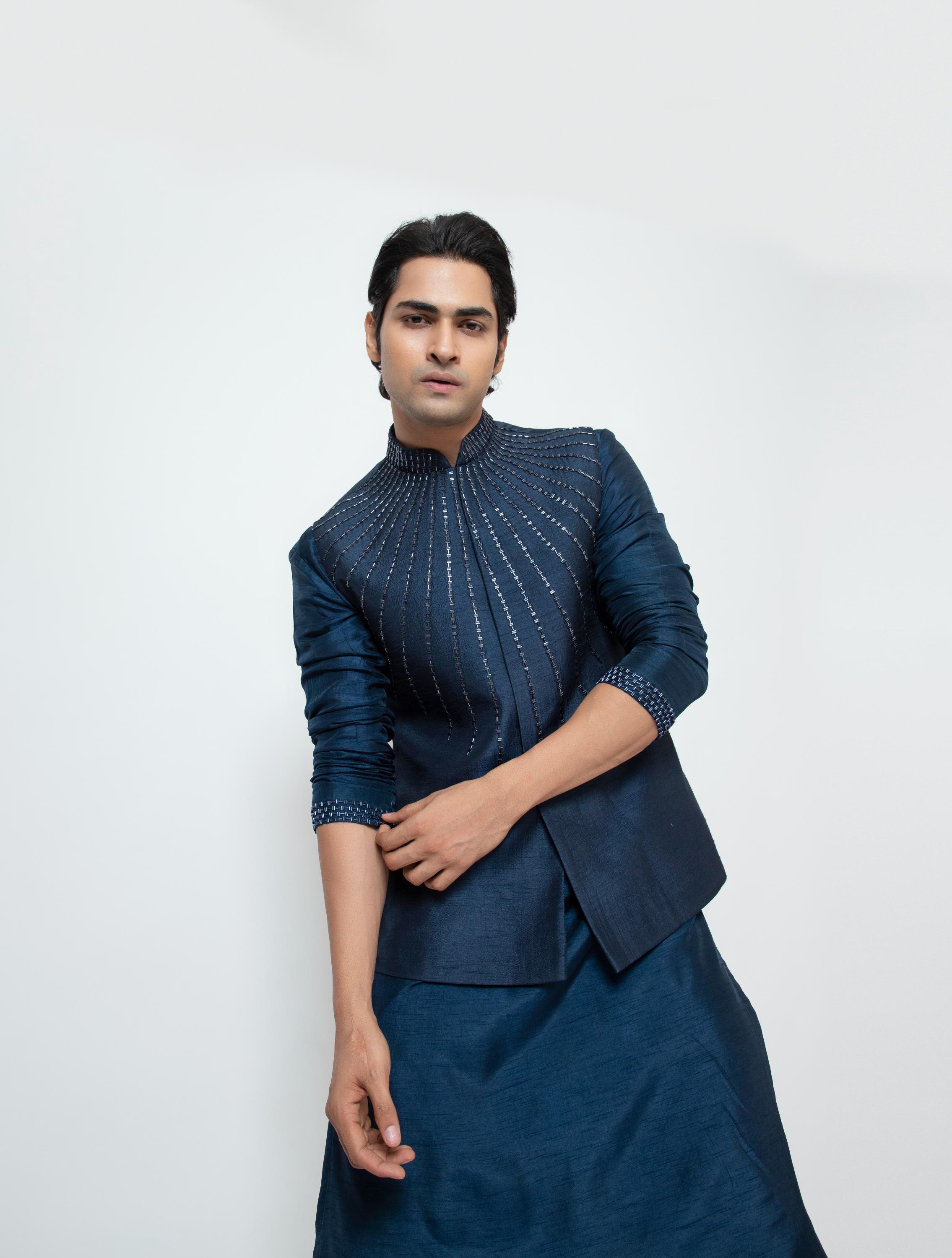 NAVY NIRVANA NEHRU SET