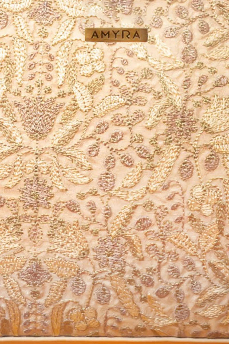 Zen Embroidered Handbag - Beige