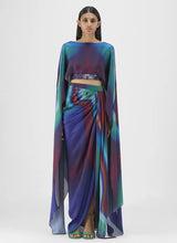 Metallic Watercolor Cape And Skirt