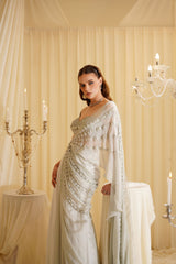 Arche off-white drape saree set