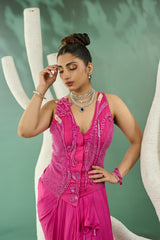 Fuschia Pink Jacket Set