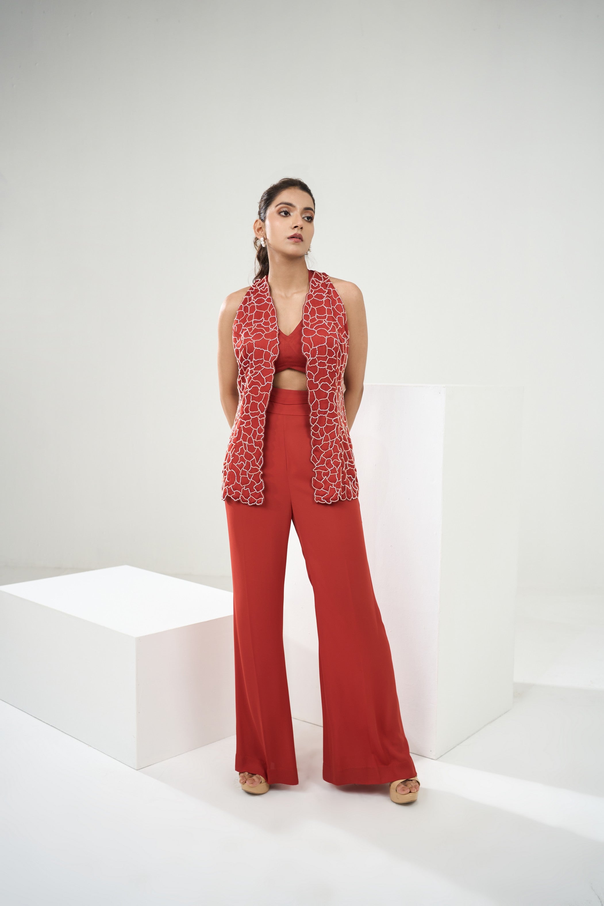 Rust Orange Blazer Set