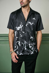 Nocturnal Brushstrokes Habutai Silk Shirt