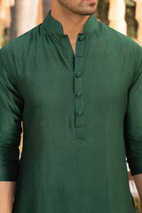 Bottle green solid churidaar set