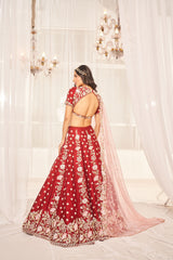 Blood Red Bridal Lehenga Set