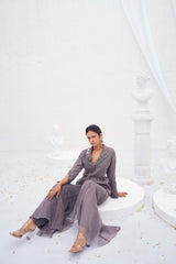 Anagha- Embroidered dressy blazer set
