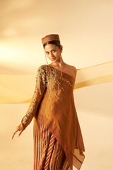 Girija- One shoulder top with draped skirt