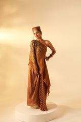 Girija- One shoulder top with draped skirt