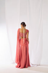 Mahagauri- Stylish heavy draped saree set