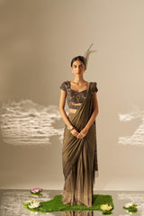 Ishvari- Heavy draped saree set